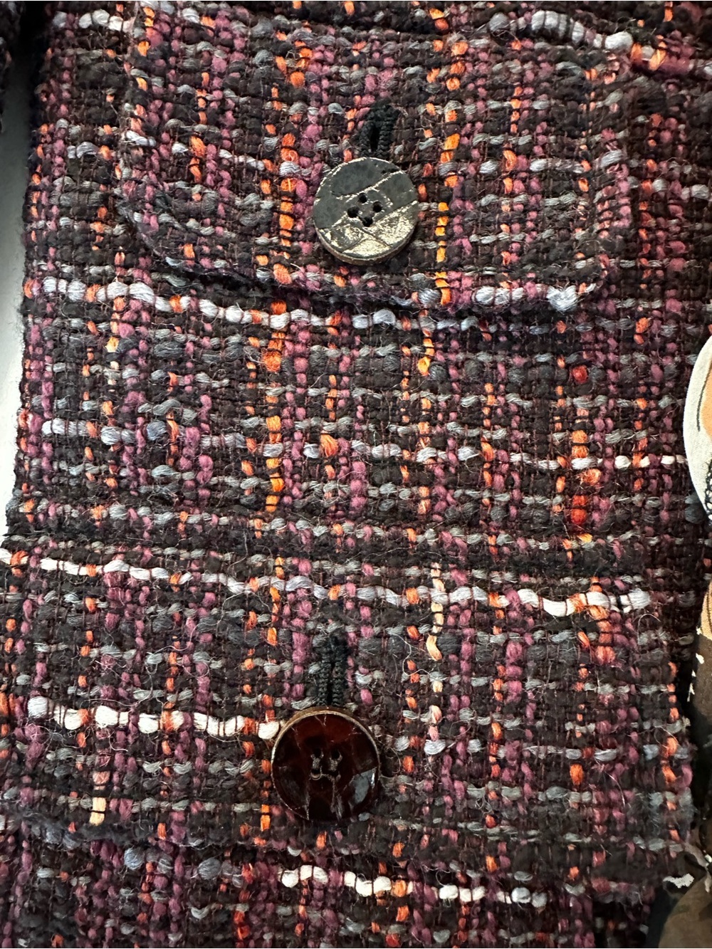 Dolce & Gabbana Burgundy Tweed Blazer w/Floral Ruffle Silk Trim EU 42 US 6 $2500 - Picture 11 of 13